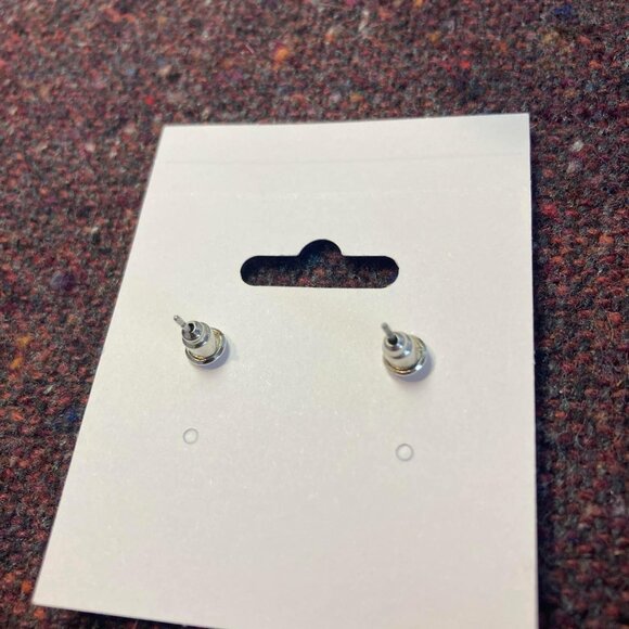 Gold Safety Pin Earrings - Picture 2 of 2